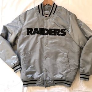 STARTER RAIDERS SATIN BOMBER STYLE JACKET